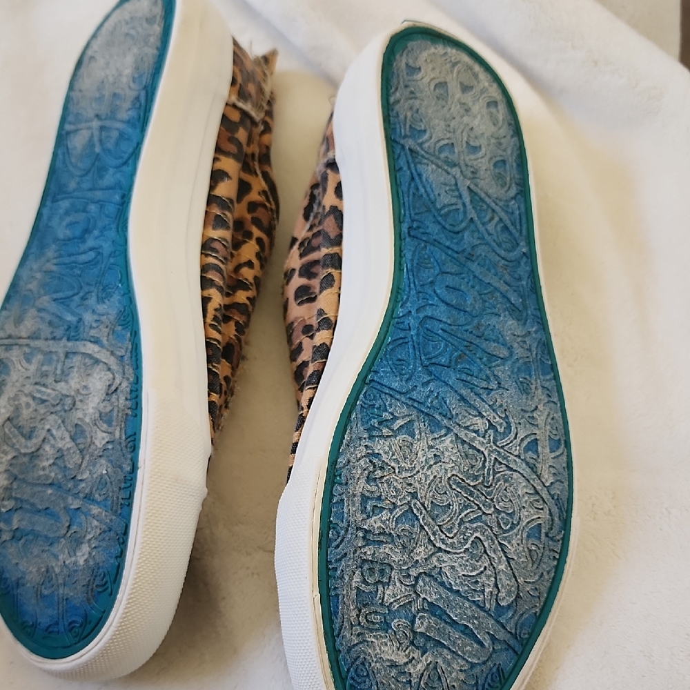Blowfish Leopard Print Slip-On Sneakers - Brown & Black - Picture 7 of 7